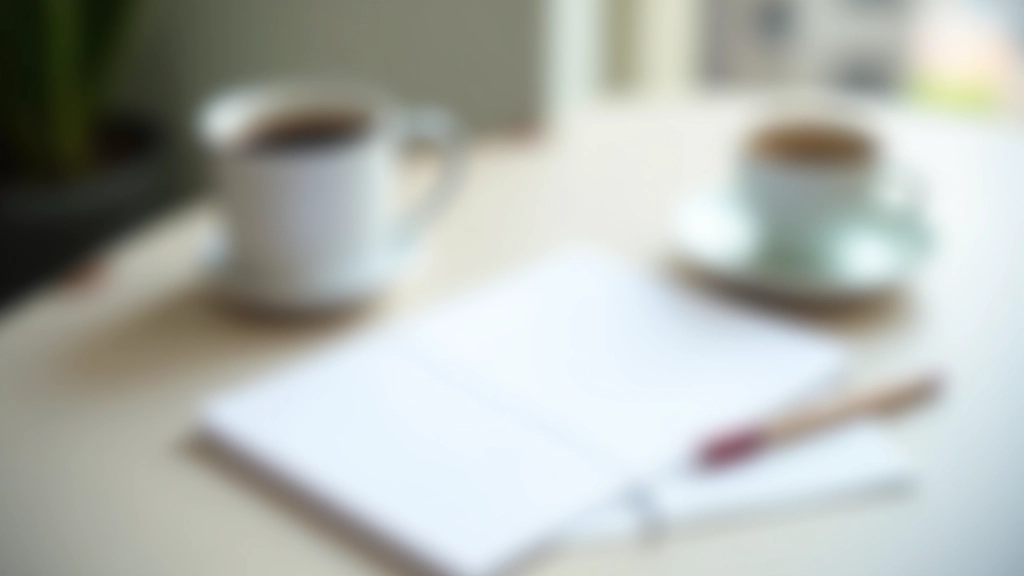 Clean desk setup with planner, notepad, pen, and coffee cup representing simple workflow tools