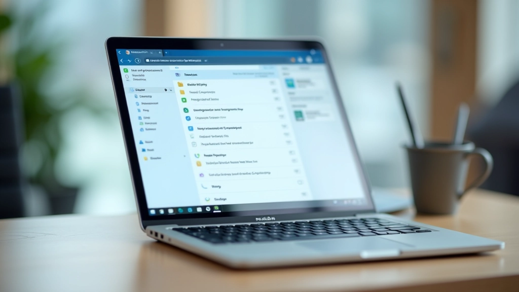 Email inbox interface showing organized folders and batch processing workflow